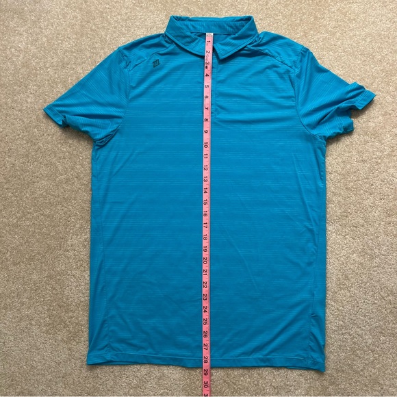 Zyia Active Polo Shirt Mens Medium Blue Golf Outdoor Breathable Casual Stretch - Picture 8 of 9